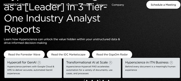 Hyperscience homepage