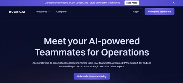 Kubiya homepage