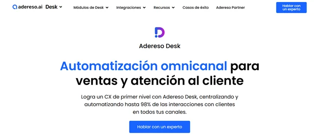 Adere homepage