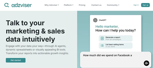 Adzviser homepage