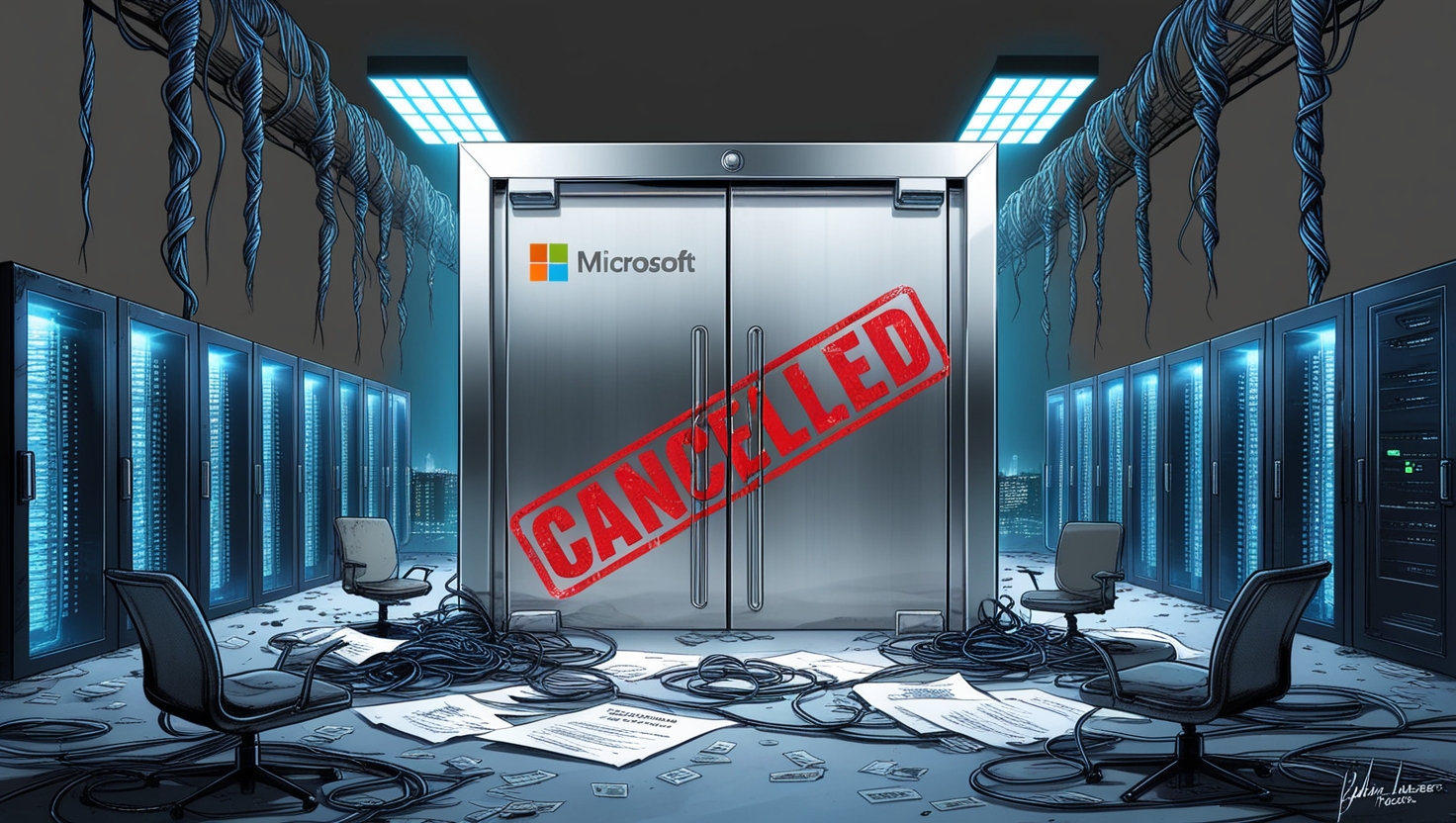 Microsoft Cancels AI Data Center Leases, Sparking Industry Speculations